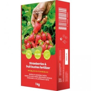 Braškių ir vaiskrūmių trąšos AGRONOM, 1kg Braškių ir vaiskrūmių trąšos AGRONOM, 1kg