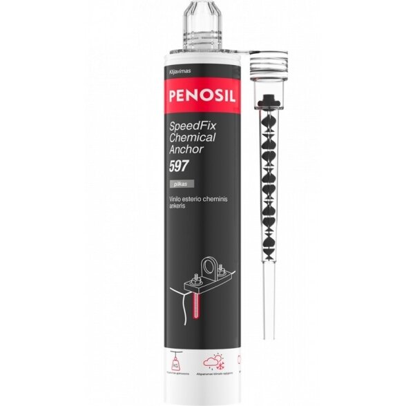 Cheminis ankeris PENOSIL SpeedFix chemical Anchor 597, 300ml pilka sp. Cheminis ankeris PENOSIL SpeedFix chemical Anchor 597, 300ml pilka sp.