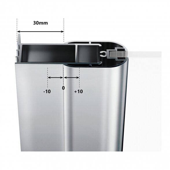 Stacionari sienelė RAVAK Chrome CPS, 90cm satinas ir skaidrus stiklas 5 Stacionari sienelė RAVAK Chrome CPS, 90cm satinas ir skaidrus stiklas 5