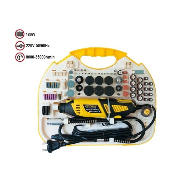 Elektrinis daugiafunkcinis šlifuoklis CROWNMAN PWT01011, su priedais 2