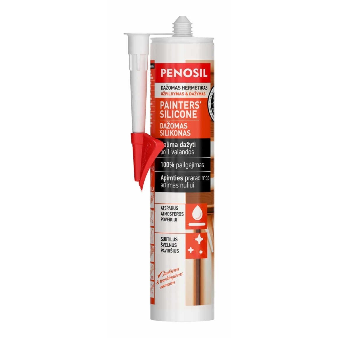 Dažomas silikoninis hermetikas PENOSIL Painters Silicone, 290ml balta sp. Dažomas silikoninis hermetikas PENOSIL Painters Silicone, 290ml balta sp.