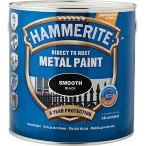 Metalo dažai HAMMERITE Smooth Finish, 250ml sidabriniai