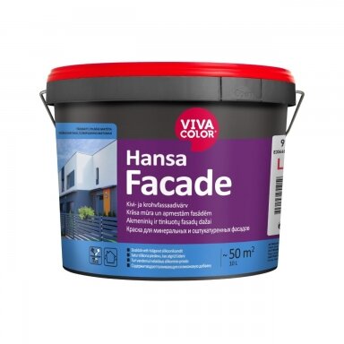 Dažai fasadams VIVACOLOR Hansa Facade A bazė, 2,7l balta sp. Dažai fasadams VIVACOLOR Hansa Facade A bazė, 2,7l balta sp.