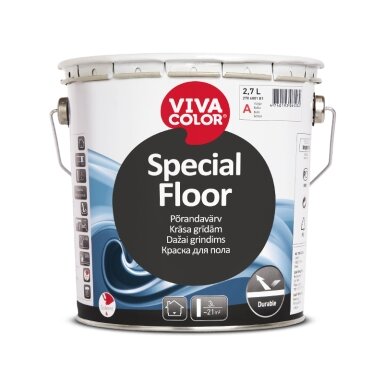 Grindų dažai VIVACOLOR Special Floor A bazė, 2,7l balta sp. Grindų dažai VIVACOLOR Special Floor A bazė, 2,7l balta sp.
