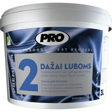Dažai luboms PRO 2 A bazė, 3l balta sp. Dažai luboms PRO 2 A bazė, 3l balta sp.
