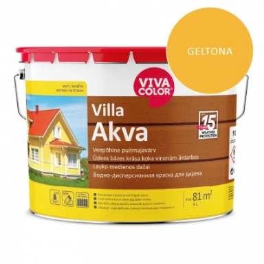 Dažai medienai VIVACOLOR Villa Akva 502X, 9l geltona sp. Dažai medienai VIVACOLOR Villa Akva 502X, 9l geltona sp.