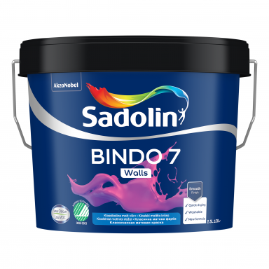 Dažai SADOLIN Bindo 7 A bazė, 9l balta sp.