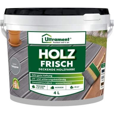 Dažai terasoms ULTRAMENT Holz Frisch, 4l šviesiai pilka sp. Dažai terasoms ULTRAMENT Holz Frisch, 4l šviesiai pilka sp.