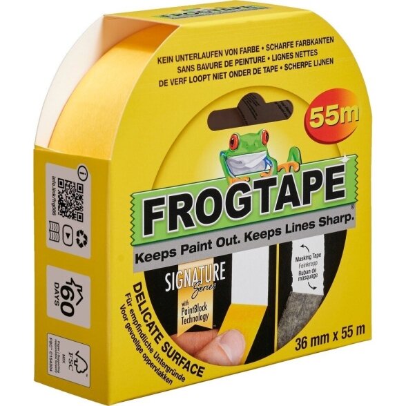 Dažymo juosta FROGTAPE Delicate Surface, 36mm 55m Dažymo juosta FROGTAPE Delicate Surface, 36mm 55m