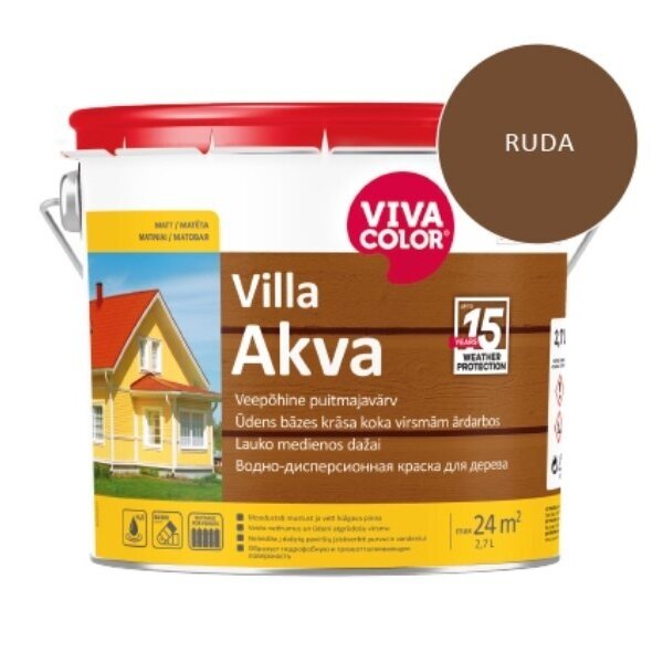Dažai medienai VIVACOLOR Villa Akva 540X, 9l ruda sp.