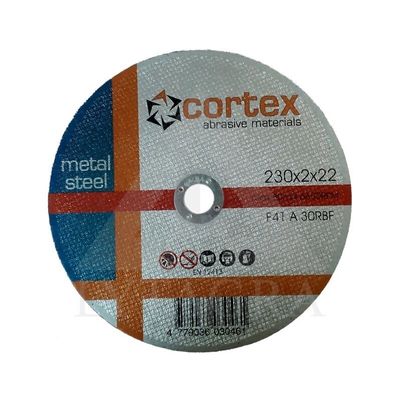 Metalo pjovimo diskas CORTEX A 30 RBF F41 80m/s, 230x2x22mm 10vnt Metalo pjovimo diskas CORTEX A 30 RBF F41 80m/s, 230x2x22mm 10vnt