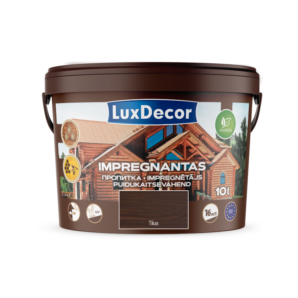 Dekoratyvinis medienos impregnantas LUXDECOR, 10l tiko sp. Dekoratyvinis medienos impregnantas LUXDECOR, 10l tiko sp.