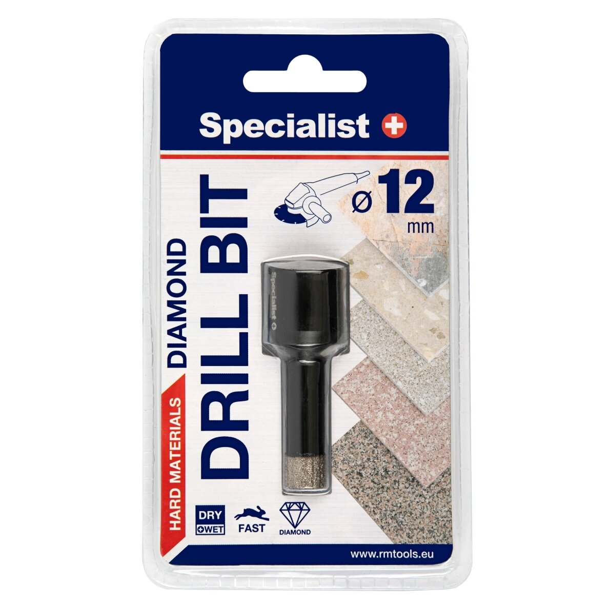 Deimantinė gręžimo karūna SPECIALIST+ M14, 12mm 1 Deimantinė gręžimo karūna SPECIALIST+ M14, 12mm 1