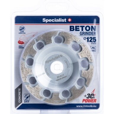 Deimantinė betono šlifavimo lėkštė SPECIALIST+, 125 x 22 mm Deimantinė betono šlifavimo lėkštė SPECIALIST+, 125 x 22 mm