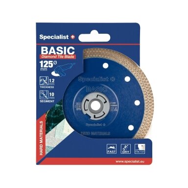 Deimantinis pjovimo diskas SPECIALIST+ Britva Basic, 125x1,2x22mm