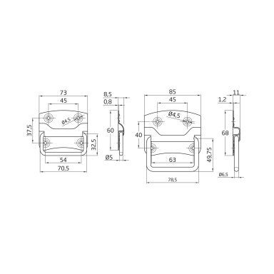 Dėžės/liuko rankena MOD 900, 73mm Dėžės/liuko rankena MOD 900, 73mm