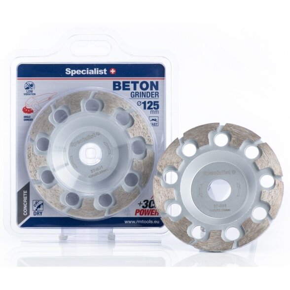 Deimantinė betono šlifavimo lėkštė SPECIALIST+, 125 x 22 mm Deimantinė betono šlifavimo lėkštė SPECIALIST+, 125 x 22 mm