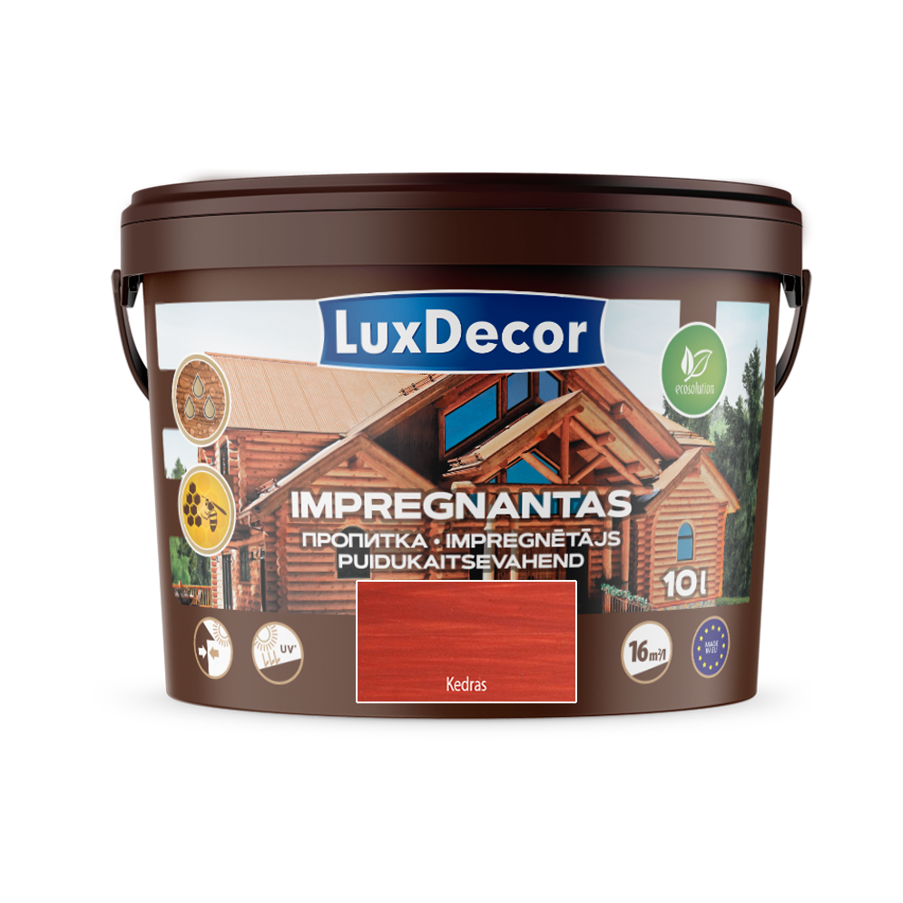 Medienos impregnantas LUXDECOR, 10l kedro sp. Medienos impregnantas LUXDECOR, 10l kedro sp.