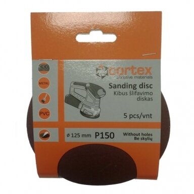 Šlifavimo diskelis CORTEX P150, 125mm 5vnt.