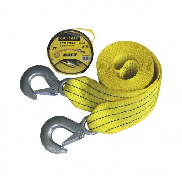 Diržas automobilio tempimui CROWNMAN, 50mm 3,6m Diržas automobilio tempimui CROWNMAN, 50mm 3,6m
