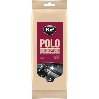 Drėgnos K2 POLO blizgios COCKPIT servetėlės skirtos prietaisų skydeliui