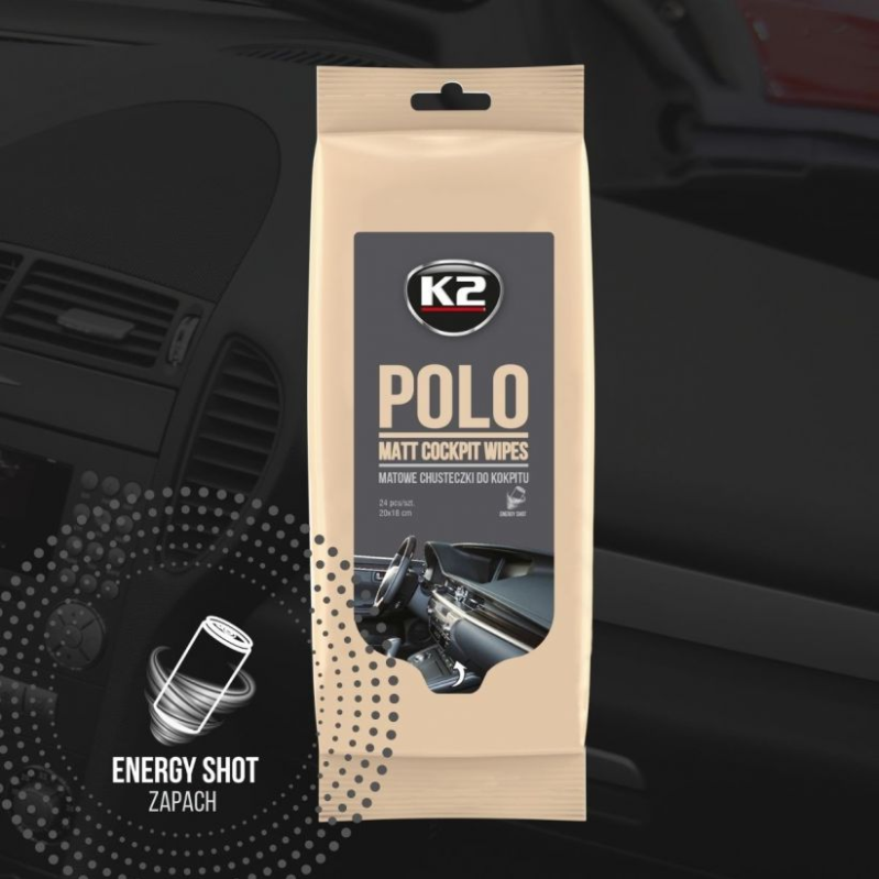 Drėgnos servetėlės K2 POLO MAT prietaisų skydeliui 2 Drėgnos servetėlės K2 POLO MAT prietaisų skydeliui 2
