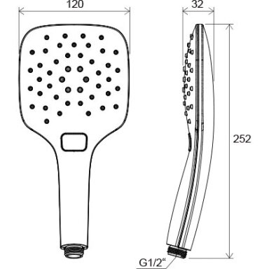 Dušo galvutė RAVAK Air 958.10CR/WH, 120mm chromo balta sp.