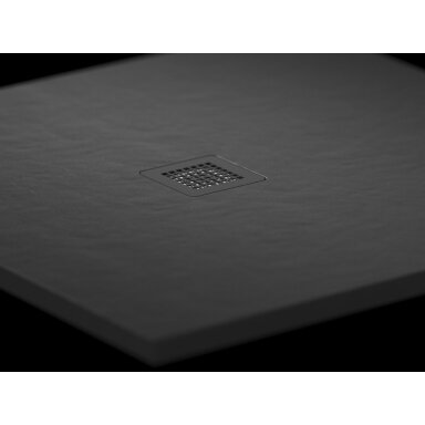 Dušo padėklas Slate Pro 80x80 juodas matinis