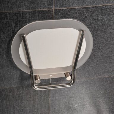 Dušo sėdynė Chrome, clear/nerūdijančio plieno
