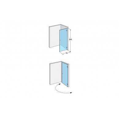 Dušo durys IDO Design 70, kairinės 5