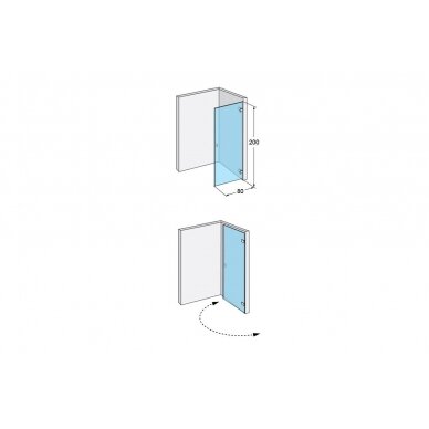 Dušo durys IDO Design 80, kairinės 5