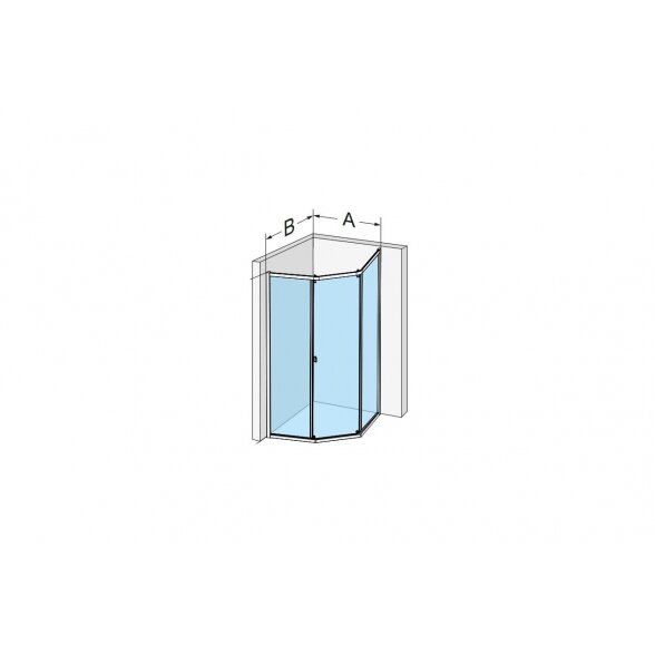 Dušo kabina IDO Showerama 8-3 90x70, skaidrus stiklas 5