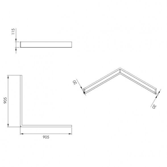 Dušo padėklo apdailos priekinis skydelis Square 90x90 kvadratinis 2 Dušo padėklo apdailos priekinis skydelis Square 90x90 kvadratinis 2