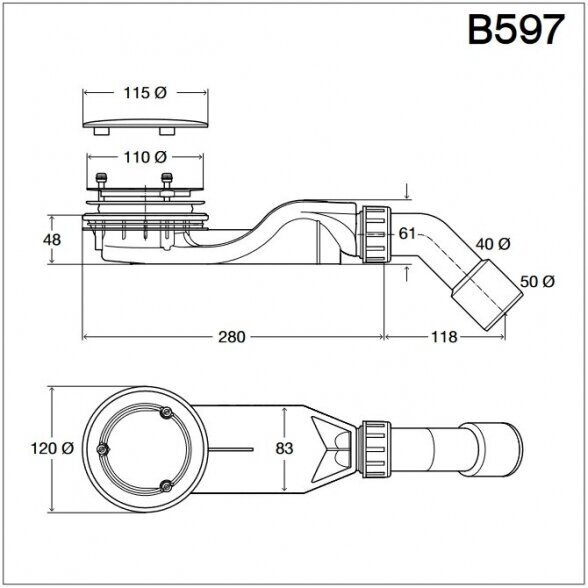 Dušo sifonas BETTE B597-001 3 Dušo sifonas BETTE B597-001 3