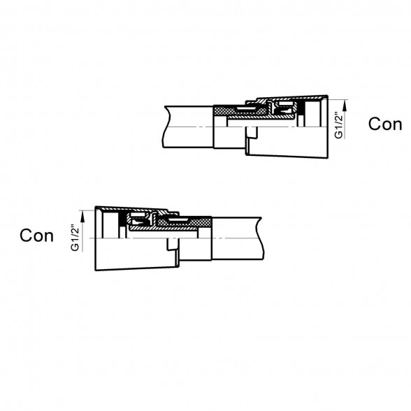 Dušo žarna PVC RUBINETA, 150cm juoda sp. 1 Dušo žarna PVC RUBINETA, 150cm juoda sp. 1