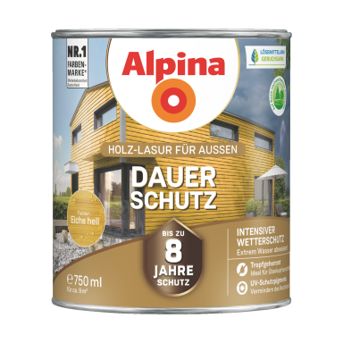 Medienos impregnantas ALPINA Dauer Schutz, 0,75l šviesaus ąžuolo sp.