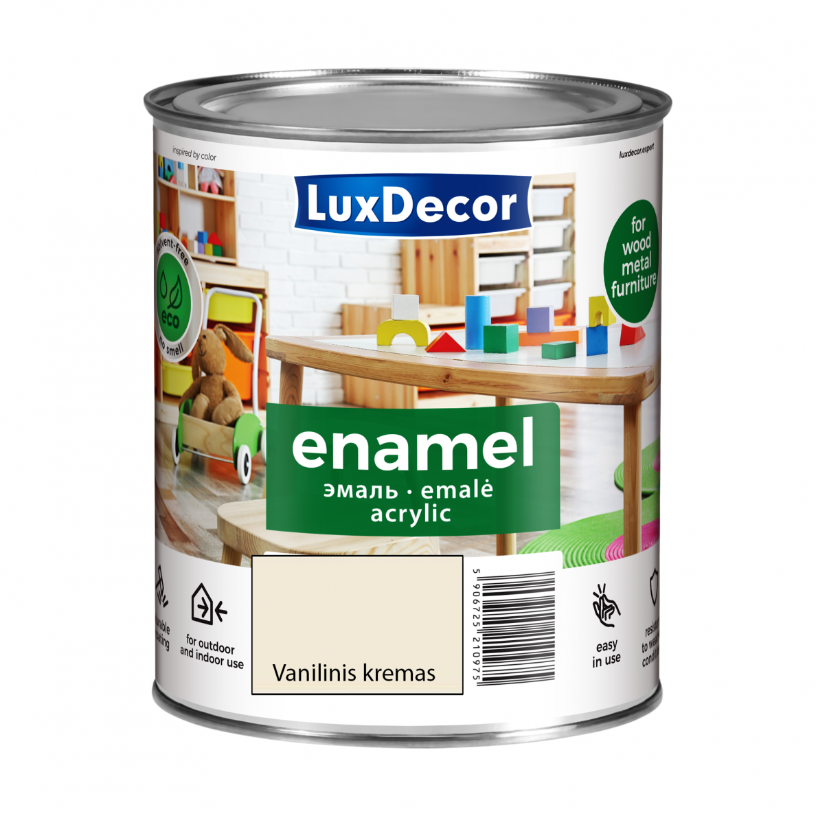 Akrilinė emalė LUXDECOR, 0,75l vanilinis kremas