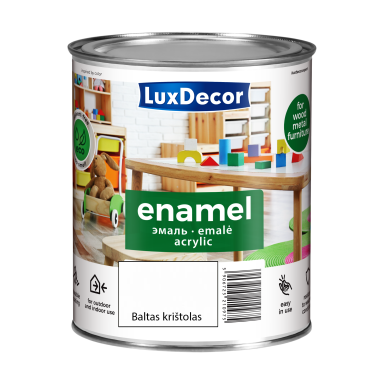 Akrilinė emalė LUXDECOR, 0,75l baltas krištolas