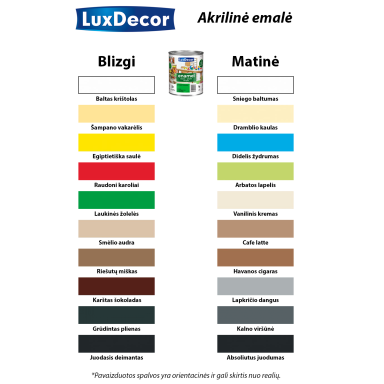 Akrilinė emalė LUXDECOR, 0,75l baltas krištolas