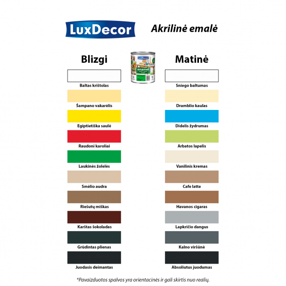 Akrilinė emalė LUXDECOR, 2,5l grūdintas plienas 1