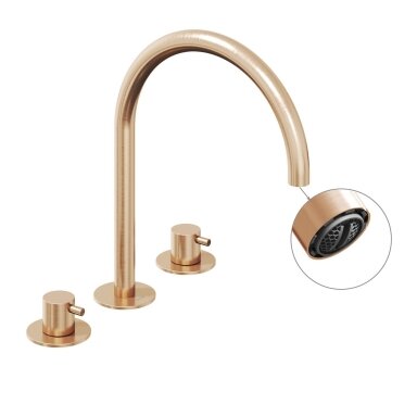 Praustuvo maišytuvas RAVAK Espirit ES 018.60RGB, 270mm šlifuoto rožinio aukso sp.