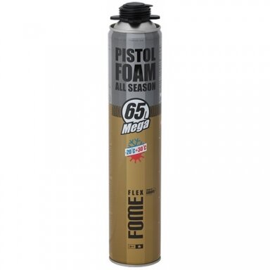 Montavimo putos FOME FLEX All Season Mega Pistol Foam 65l, 870ml Montavimo putos FOME FLEX All Season Mega Pistol Foam 65l, 870ml