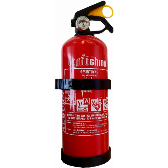 Gesintuvas su monometru OGNIOCHRON ABC, 1kg Gesintuvas su monometru OGNIOCHRON ABC, 1kg