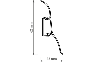 PVC grindjuostė KORNER (LP-60), Japis ąžuolas (204)
