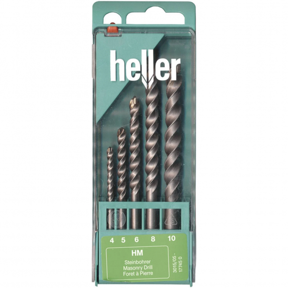 Betono grąžtų rinkinys HELLER Prostone 3015, 4-10mm 5vnt. Betono grąžtų rinkinys HELLER Prostone 3015, 4-10mm 5vnt.
