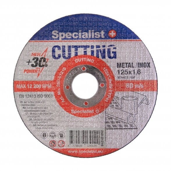 Metalo pjovimo diskas SPECIALIST+, 125x1,6x22mm Metalo pjovimo diskas SPECIALIST+, 125x1,6x22mm