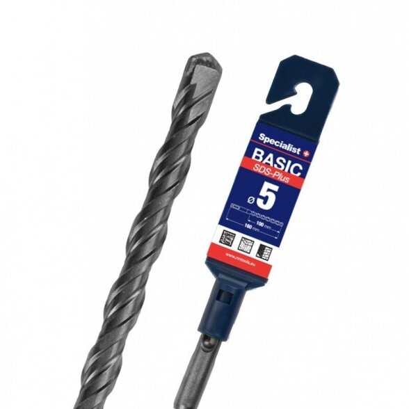 Grąžtas SPECIALIST+ SDS+ Basic, 5x100/160mm 1 Grąžtas SPECIALIST+ SDS+ Basic, 5x100/160mm 1