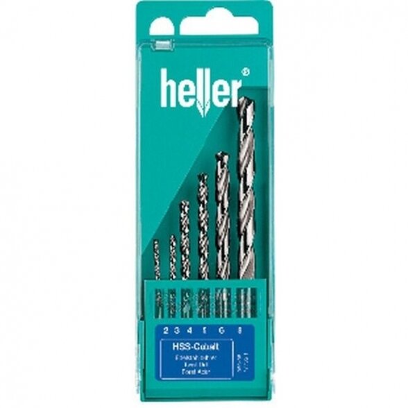Metalo grąžtų rinkinys HELLER HSS Super-Pro, 2-8mm 6vnt. Metalo grąžtų rinkinys HELLER HSS Super-Pro, 2-8mm 6vnt.