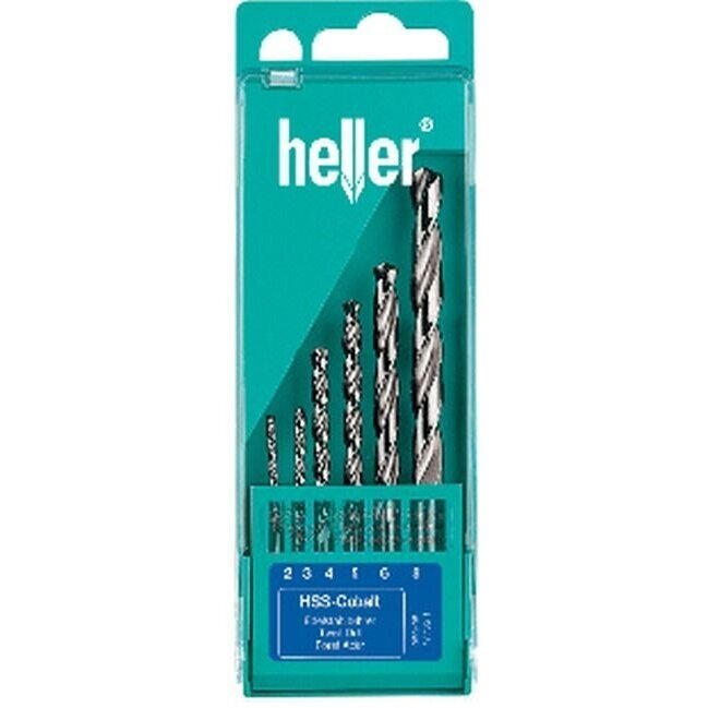 Metalo grąžtų rinkinys HELLER HSS Super-Pro, 2-8mm 6vnt. Metalo grąžtų rinkinys HELLER HSS Super-Pro, 2-8mm 6vnt.