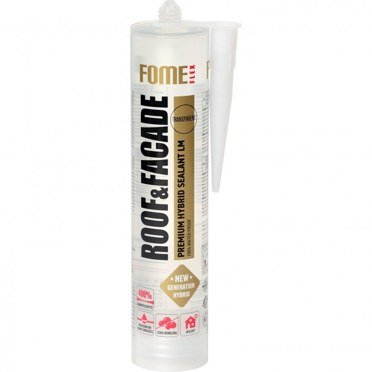 Hermetikas FOME FLEX Hybrid Roof and Facade LM, 300ml skaidri sp. Hermetikas FOME FLEX Hybrid Roof and Facade LM, 300ml skaidri sp.